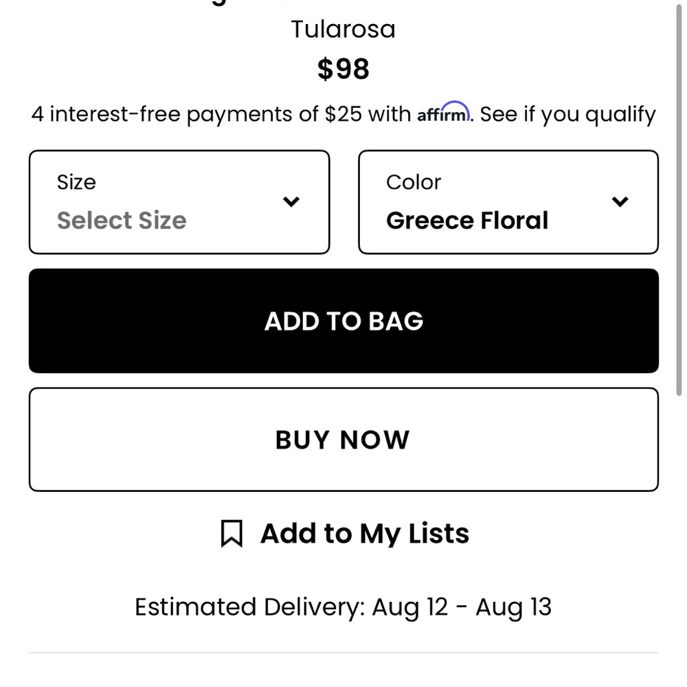 Tularosa Dreamer High Waist Swim Bikini Bottom in Greece Blue Floral Small - Picture 9 of 9